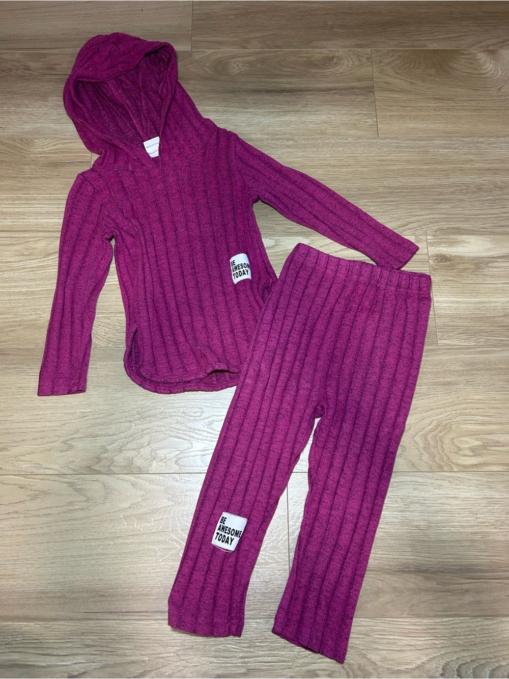 Source Unknown Kids Matching Set - Magenta Pink Hooded Top & Pants